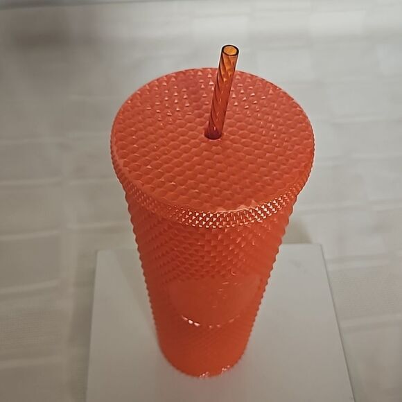 Starbucks Studded Cold Cup Venti Tumbler 24oz Orange - Picture 16 of 16
